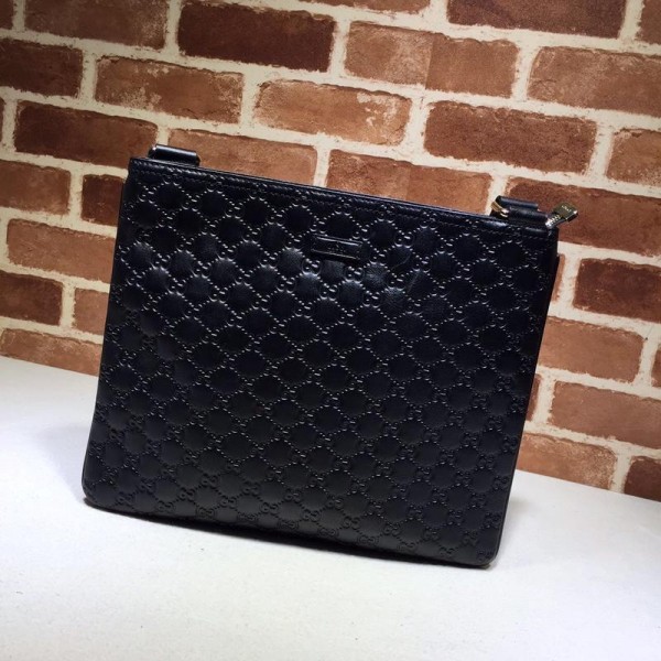 Replica Gucci black flat sling bag with glossy finishing GC06BM153