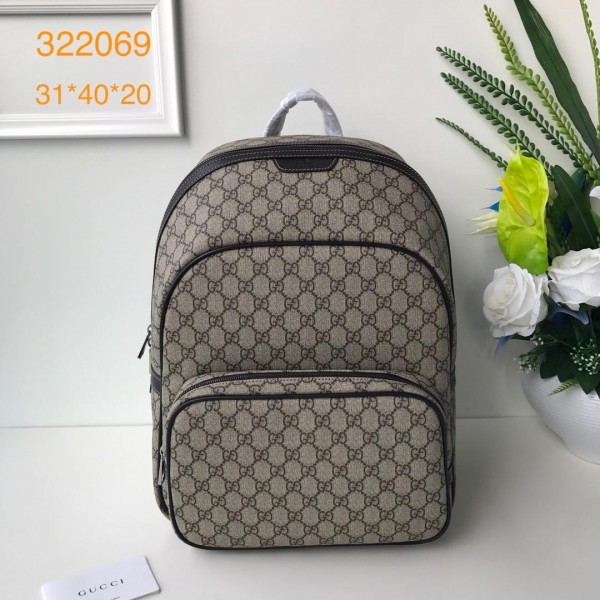 Replica Gucci brown back pack with black trims and straps GC06BM117