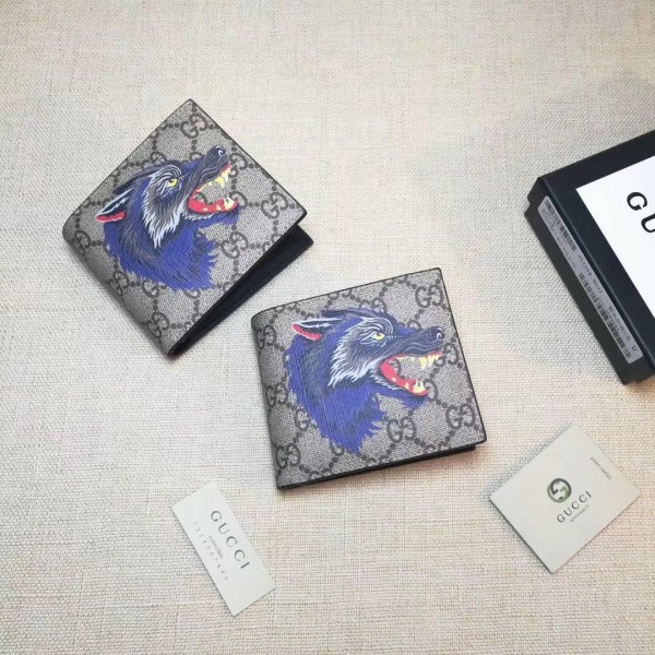 Replica Gucci blue wolf small wallet GC06BM062