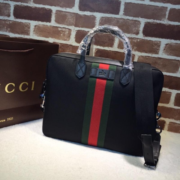 Replica Gucci black canvas brief case GC06BM099