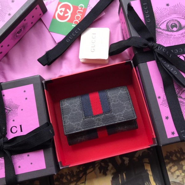 Replica Gucci canvas graphite key pouchGC07WM012