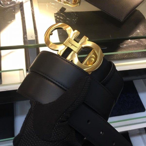 Replica Golden buckle Ferragamo Men's buckle belt ASS02168