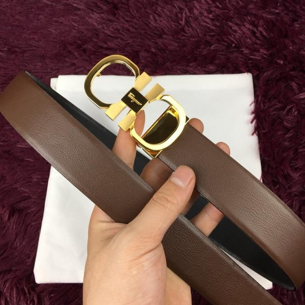 Replica Brown Gold Ferragamo Men's belt ASS02216