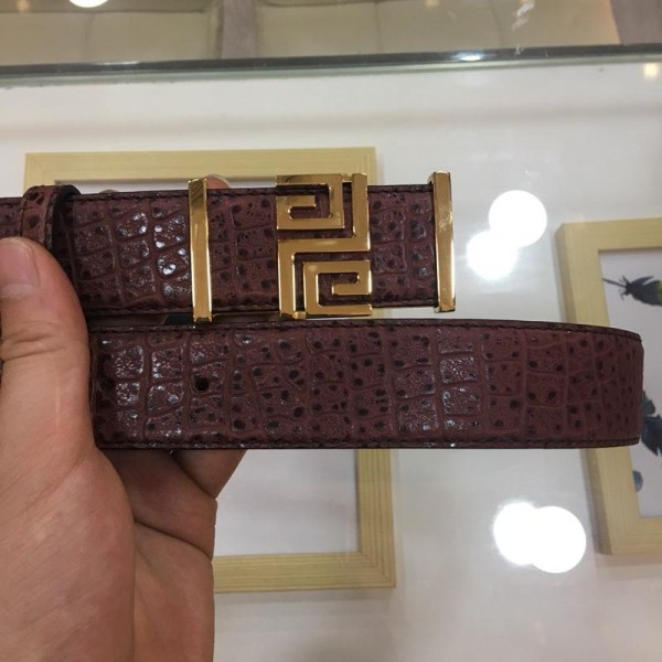 Replica Dark Brown 2G Givenchy buckle belt ASS02278