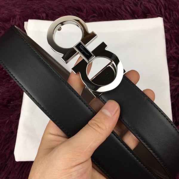 Replica Ferragamo Men's Silver buckle belt ASS02180