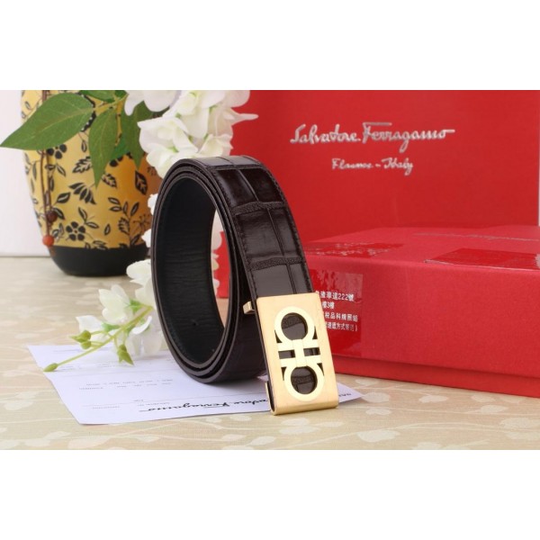 Replica Rectangular Golden buckle belt ASS02246