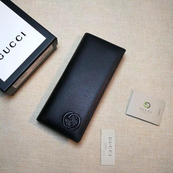 Replica Gucci black leather wallet GC06BM058