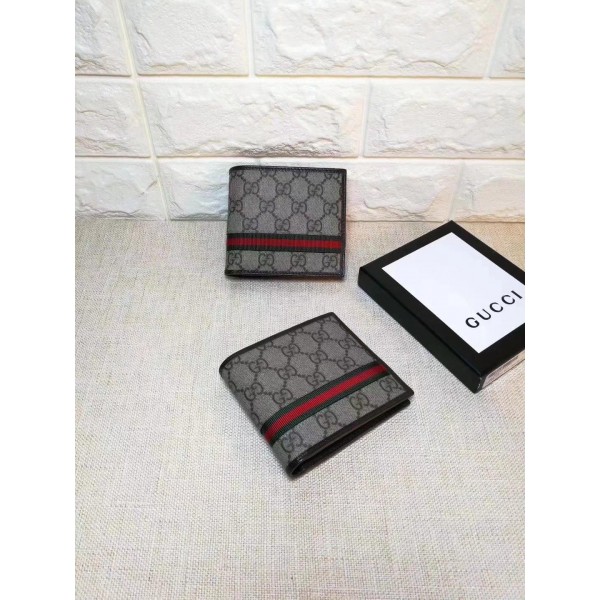 Replica Gucci brown canvas wallet GC06BM163