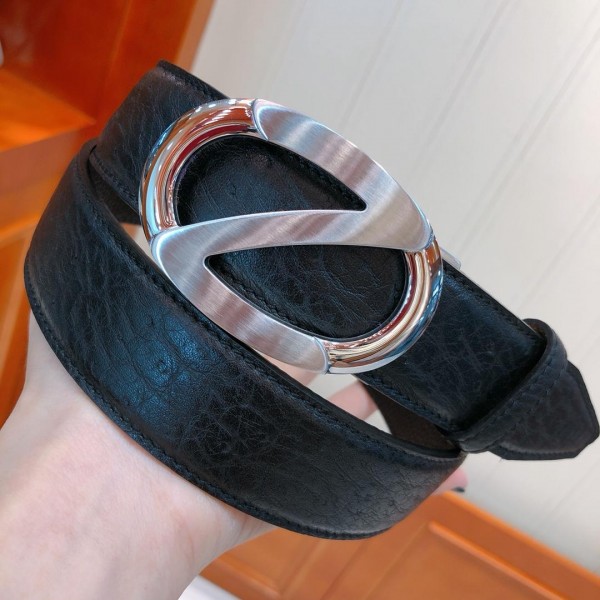 Replica Black Silver Zegna buckle belt ASS02053