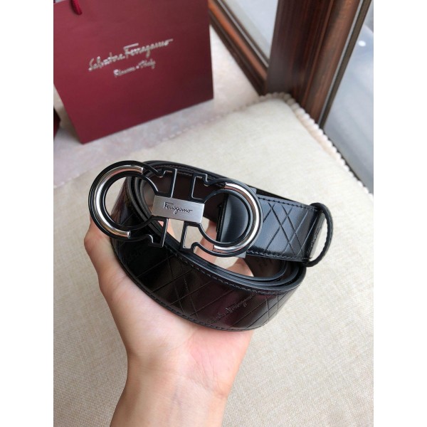 Replica Ferragamo Gold Men's leather buckle belt ASS02256