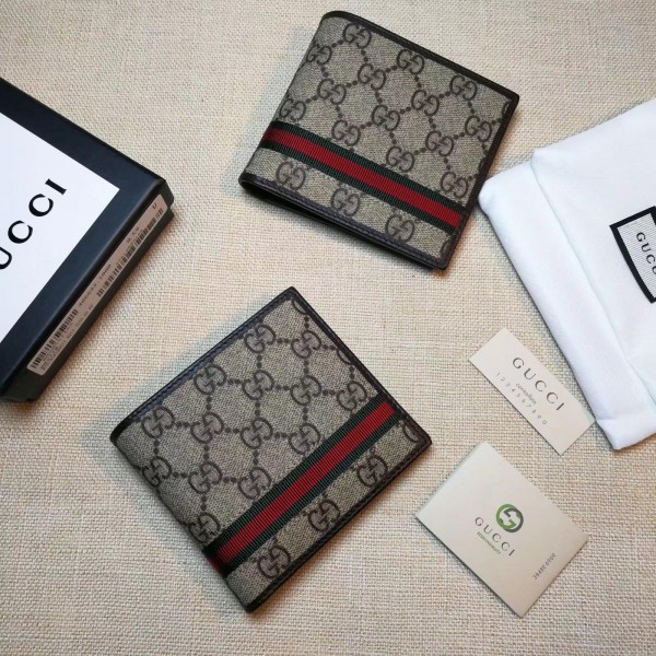 Replica Gucci small cream brown wallet GC06BM054