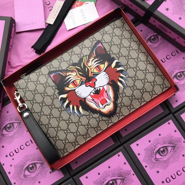 Replica Gucci brown angry cat purse GC07WM044