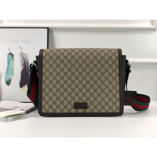 Replica Gucci cream brown flap shoulder bag GC06BM049