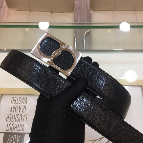 Replica Silver Rectangular Ferragamo buckle belt ASS02206