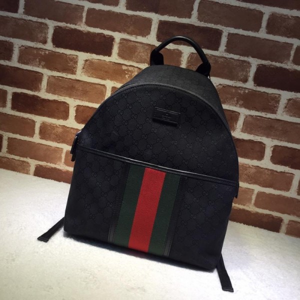 Replica Black Gucci Monogram Backpack GC06BM014