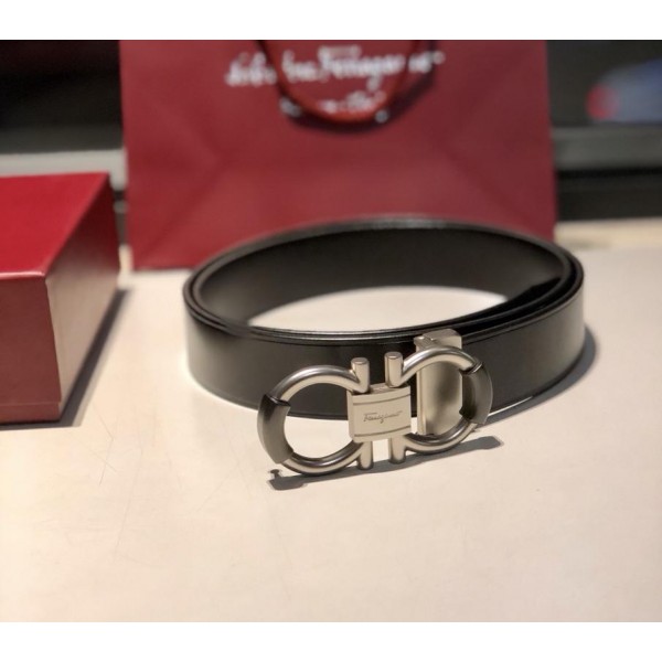 Replica Silver Ferragamo buckle belt ASS02195