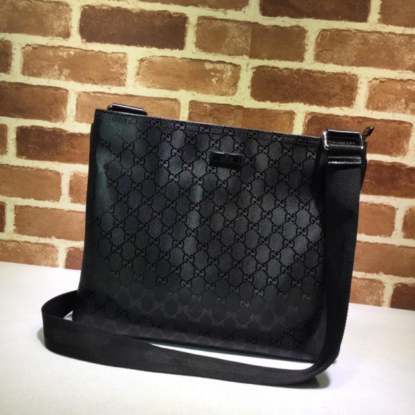 Replica Gucci black flat sling bag with glossy finishing GC06BM152