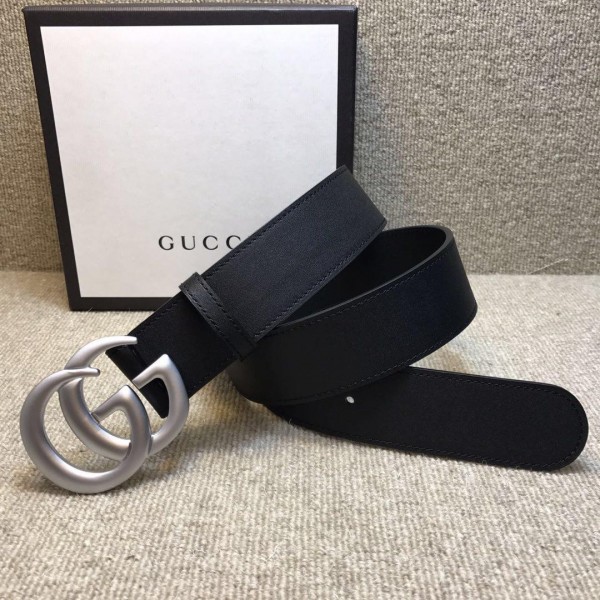 Replica Gucci Double G Black leather belt ASS02359