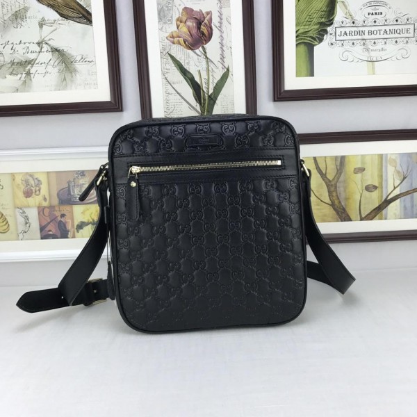 Replica Gucci black leather Messenger bag GC06BM110