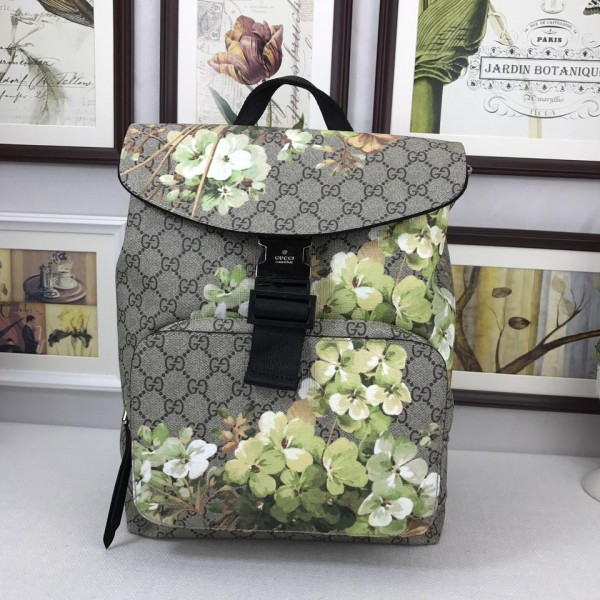 Replica Buckle Blooms Print Gucci Canvas Backpack GC06BM073