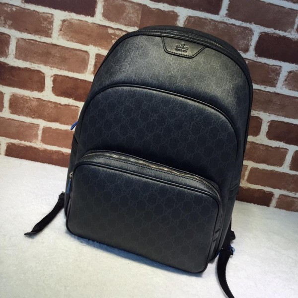 Replica Gucci black leather back pack GC06BM044