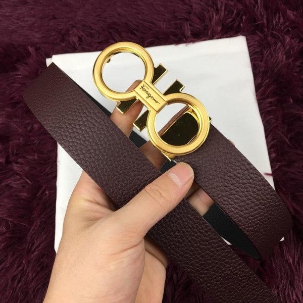 Replica Shiny Gold Ferragamo belt ASS02184