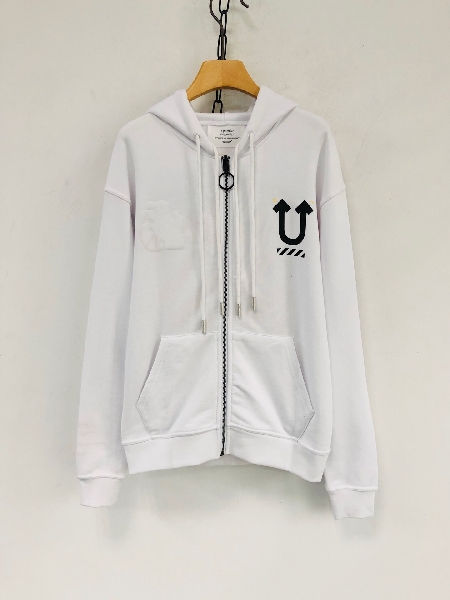 Replica Off-White Hoodies Logo Cotton in White