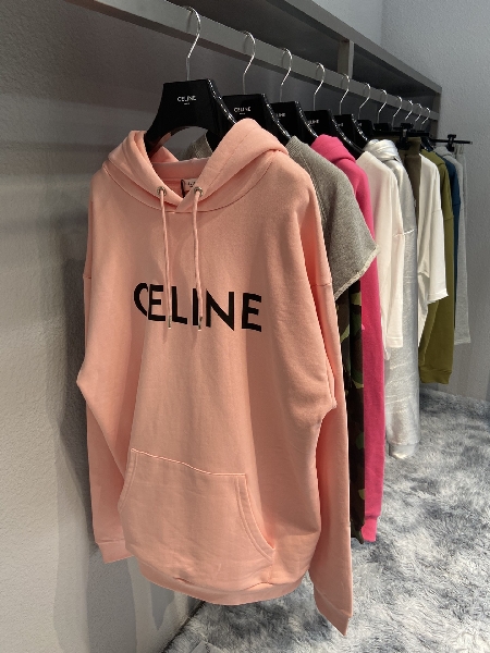 Replica Celine Hoodie Paris Cotton in Pink