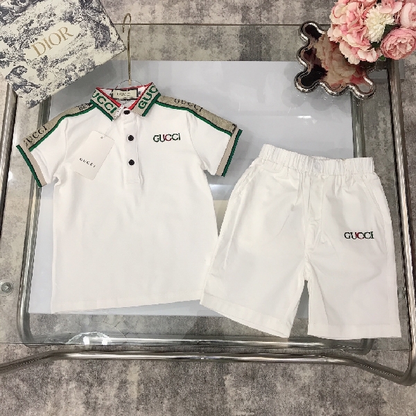 Replica Gucci 2022 Boy's Polo Shirt and Shorts Set