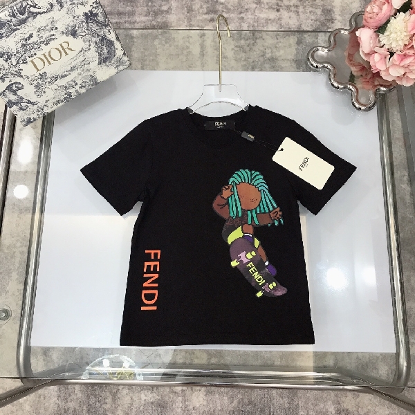 Replica Fendi New Girl Print Children's T-shirt