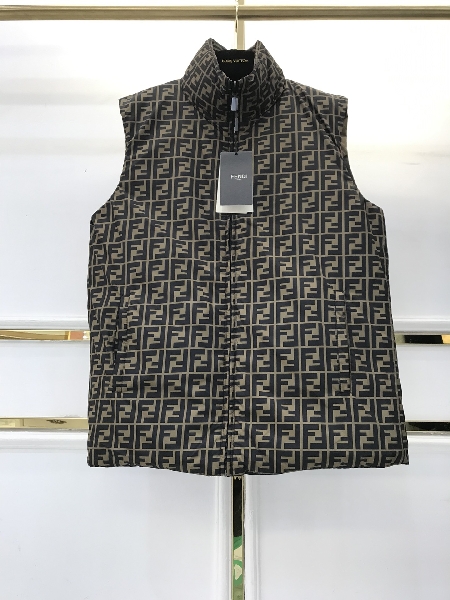 Replica Fendi Down Jacket Nylon Vest in Brown