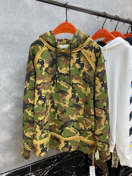 Replica Off-White Hoodies Logo Cotton in Yellow