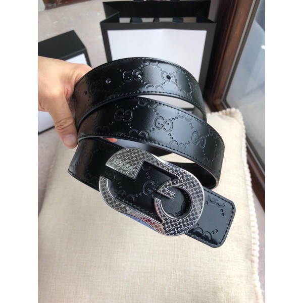 Replica Silver Gucci Men's buckle belt ASS02325