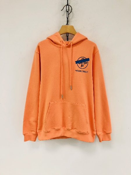 Replica Off-White Hoodies Logo Cotton in Orange