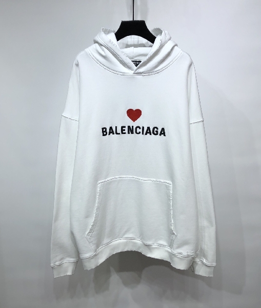 Replica Balenciaga Hoodie Logo Medium Fit in White