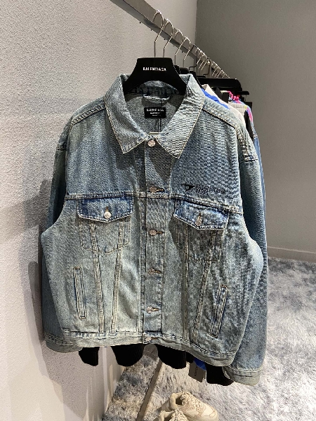 Replica Balenciaga Jacket Large Fit in Blue