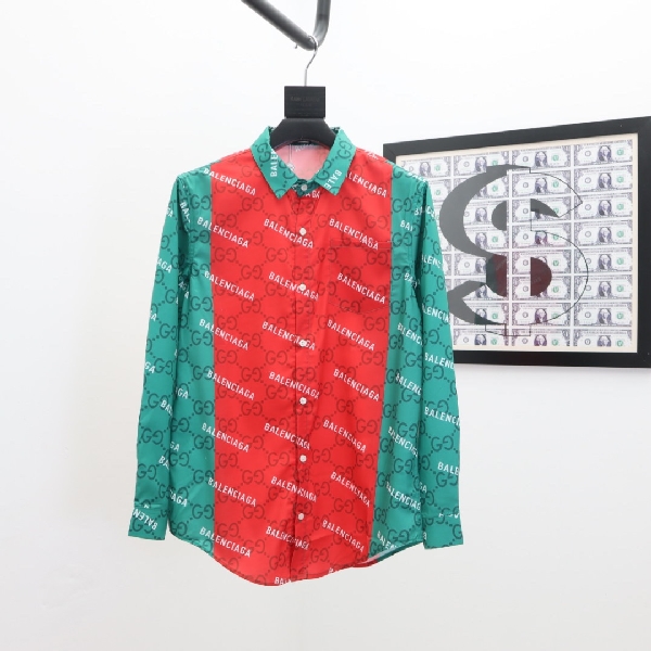 Replica Balenciaga Shirt Sporty Blncg in Red with Green