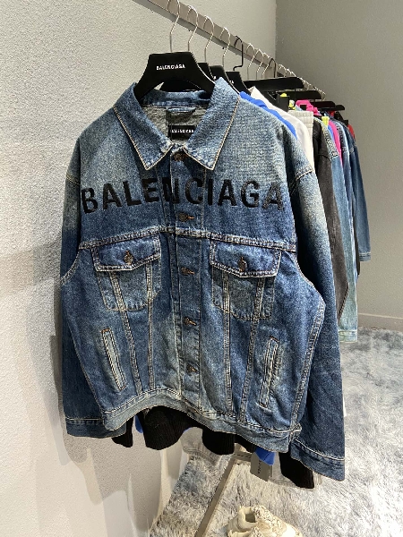 Replica Balenciaga Jacket Large Fit in Blue