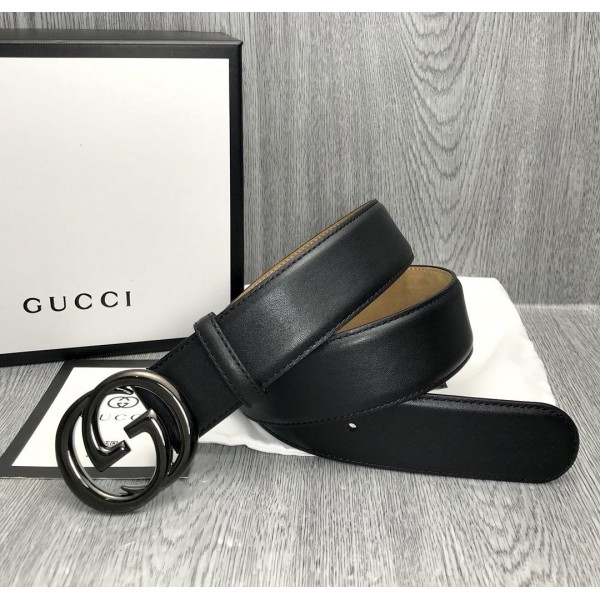 Replica G Interlocking Gucci Black Buckle belt ASS02332