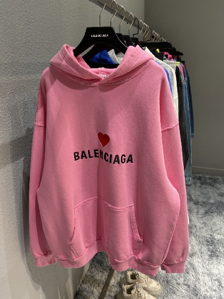 Replica Balenciaga Hoodie Logo Medium Fit in Pink