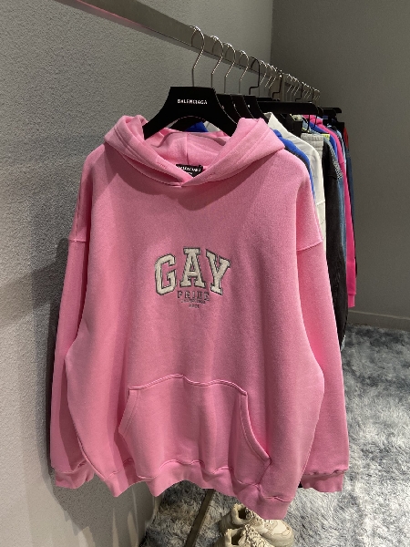 Replica Balenciaga Hoodie Pride Boxy in Pink