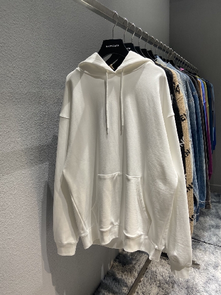 Replica Balenciaga Hoodie Logo Medium Fit in White