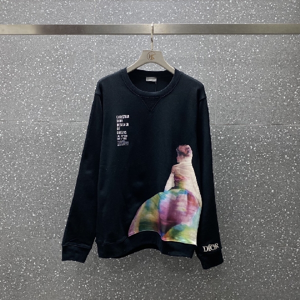 Replica Dior Sweatshirt Oversized Cotton in Black