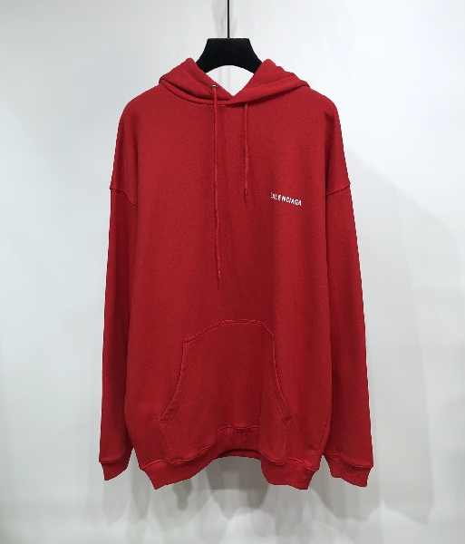 Replica Balenciaga Hoodie Logo Medium Fit in Red