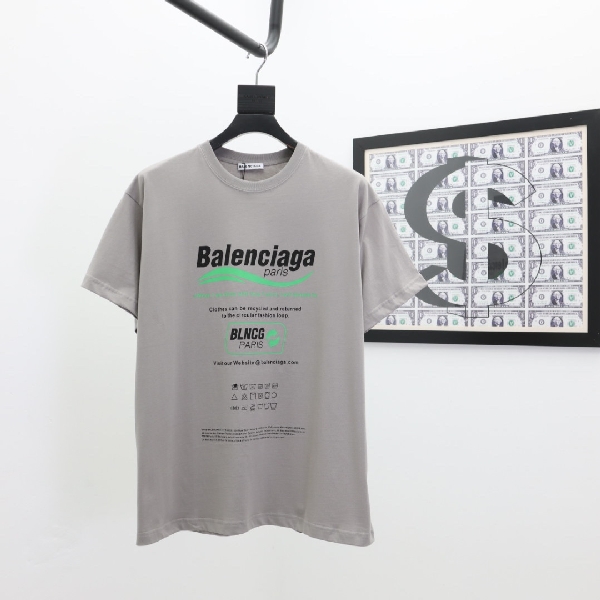 Replica Balenciaga T-Shirt Dry Cleaning Boxy in Gray