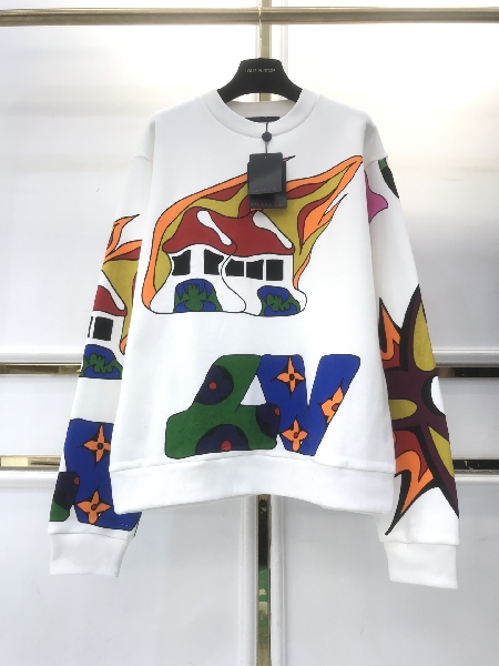 Replica Louis Vuitton Sweatshirt Print in White