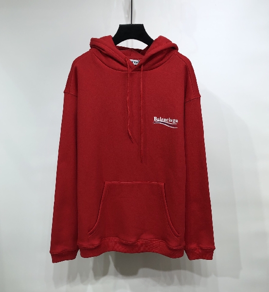 Replica Balenciaga Hoodie Logo Medium Fit in Red