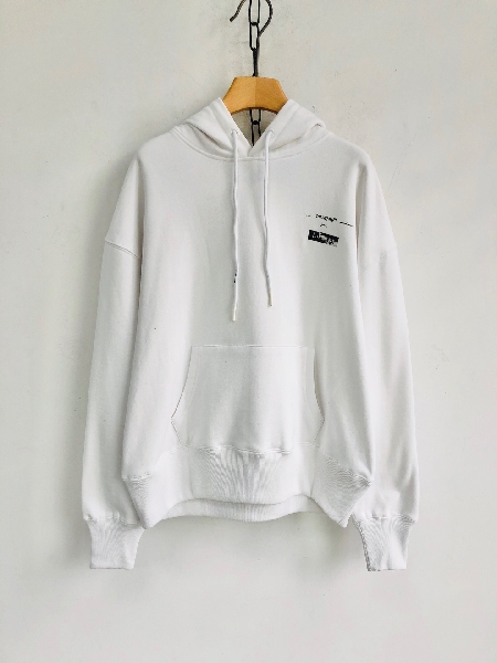 Replica Off-White Hoodies Logo Cotton in White