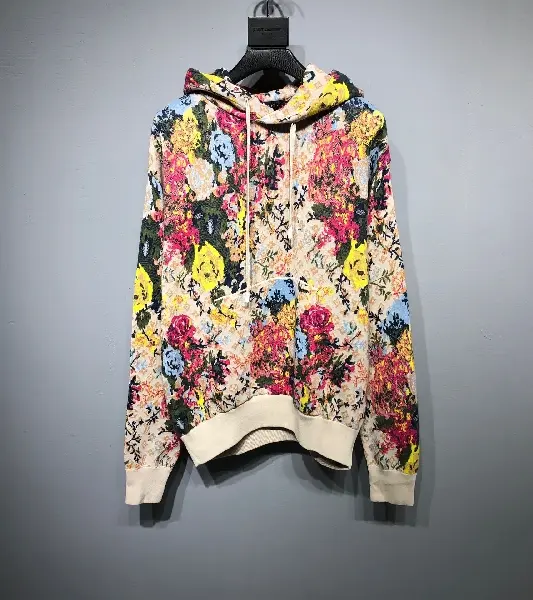 Replica LOUIS VUITTON 2022 flower printing hooded shirt