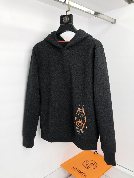 Replica Hermes Hoodie Tete-a-Tete Equestre in Black